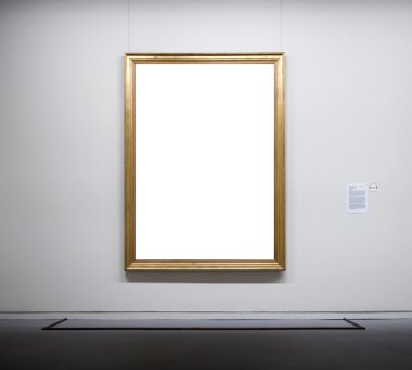 Empty frame in a museum clipart