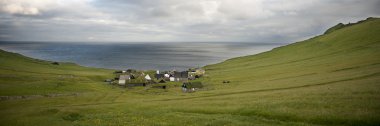 Village of the Island Mykines, Faroe Islands clipart