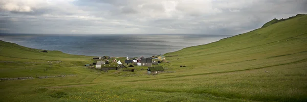 Vesnice ostrova mykines, Faerské ostrovy — Stock fotografie