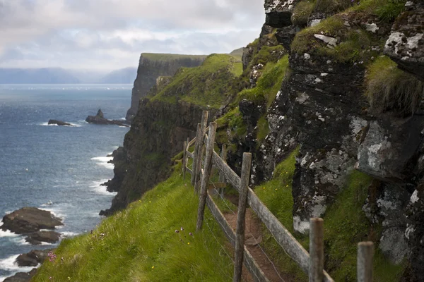 Vista panorâmica da costa de Mykines, Ilhas Faroé — Fotografia de Stock