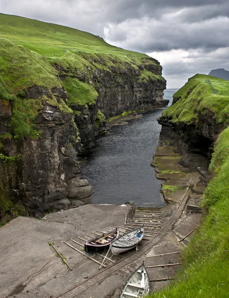 Small port in Faroe Islands — стокове фото
