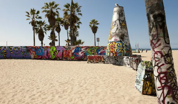 アートの壁にベニス ビーチ、ロサンゼルス、カリフォルニア州、米国 — ストック写真