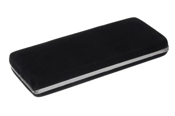 Black velvet gift box isolated on white — Stock Photo, Image