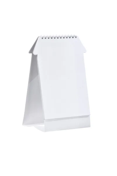 Caderno branco em pé isolado no fundo branco — Fotografia de Stock