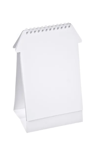 Caderno de pé branco em branco isolado em branco — Fotografia de Stock