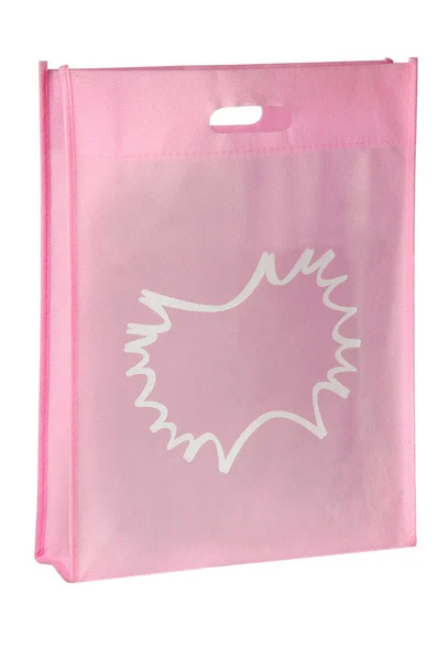 Pink spunbond bag isolated on white — Stock Photo, Image