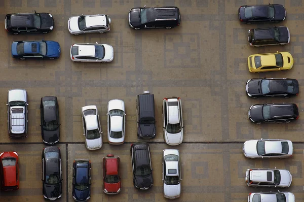 Parking lot from high above Royalty Free Stock Images