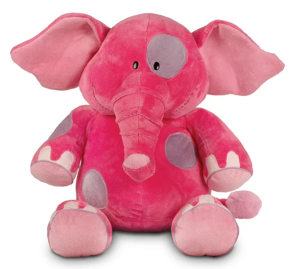 Pink funny elephant isolated on white background Stock Photo