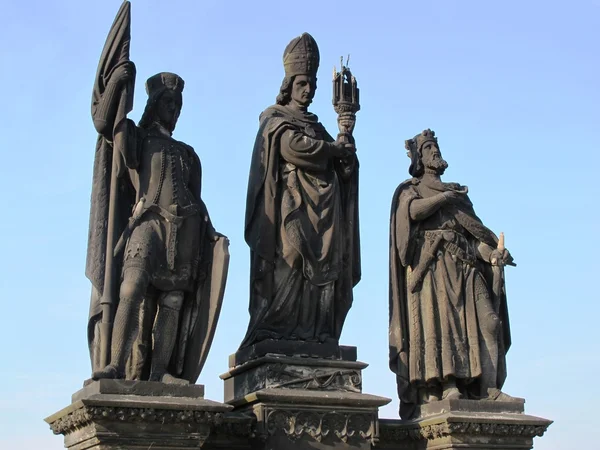 Statuary at the Carls Bridge in Prague — Stock Photo, Image
