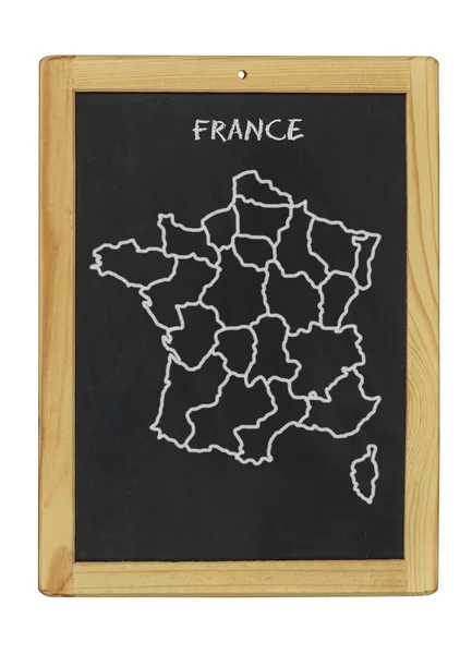 黑板上的法国地图 — 图库照片