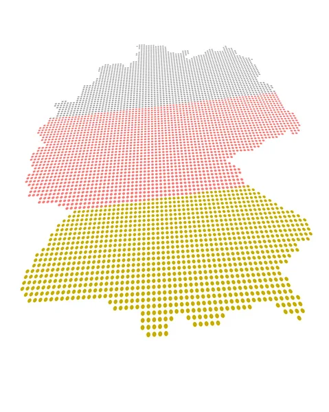 Perspectively διαστρεβλωμένη χάρτη της Γερμανίας με ένα πλέγμα σημείο — Φωτογραφία Αρχείου