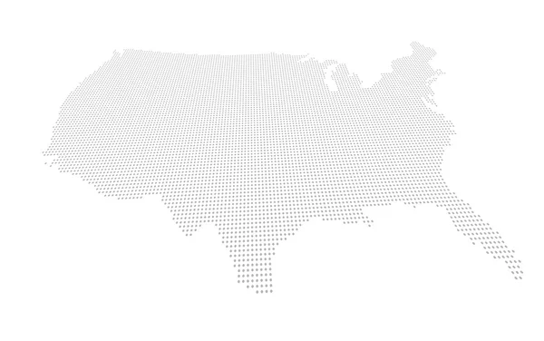 Perspectively διαστρεβλωμένη χάρτη των ΗΠΑ με ένα πλέγμα σημείο — Φωτογραφία Αρχείου