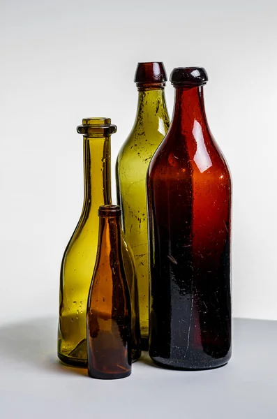 Skład starych butelek brązowy — Zdjęcie stockowe