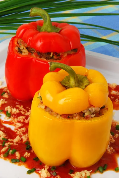 Pečené plněné papriky — Stock fotografie