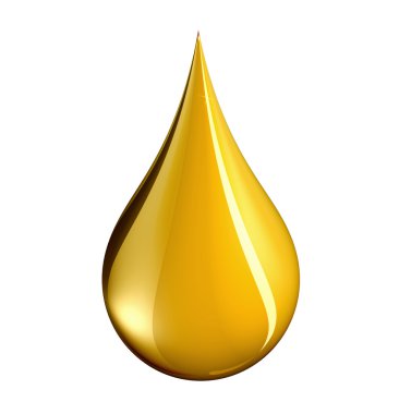 Drop of gold with clipping path clipart