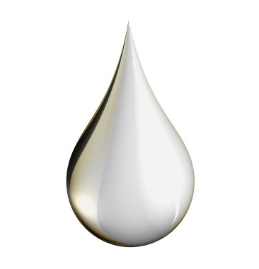 Tear drop of silver with clipping path clipart