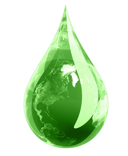 绿色的地球滴 — 图库照片