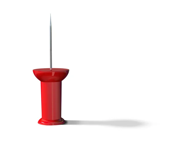 赤いプラスチック製のプッシュ ピン — ストック写真