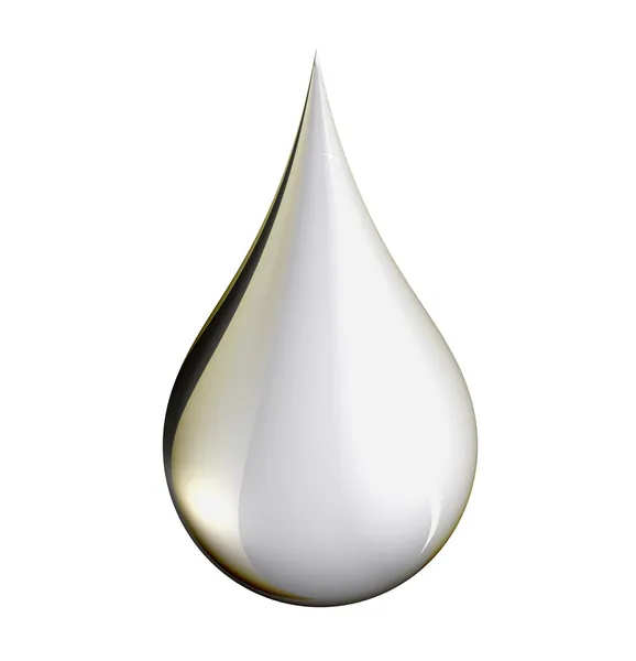 Tear drop of silver with clipping path — Stock Photo, Image