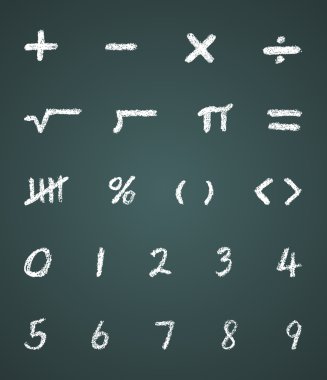 Chalk Math Symbols clipart