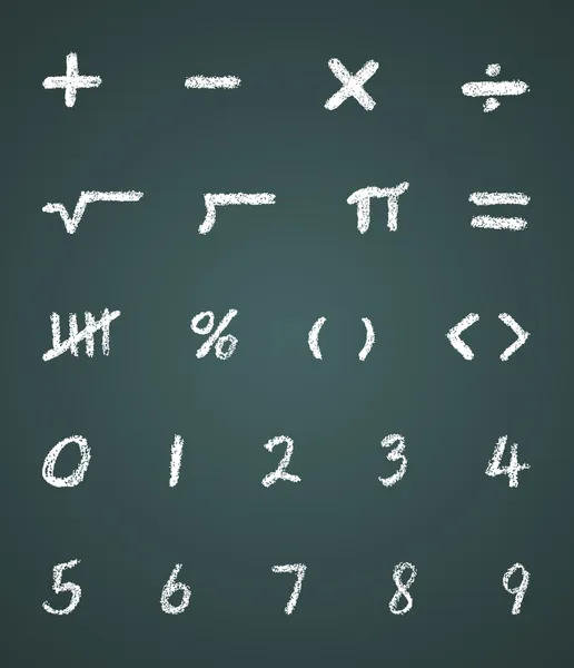 Simboli di matematica del gesso — Vettoriale Stock