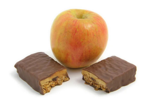 Apple și Protein Bar — Fotografie, imagine de stoc