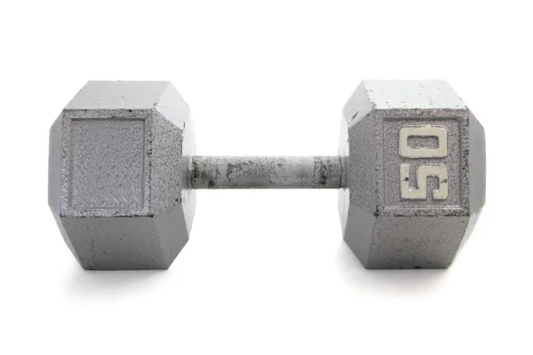 Old, Hex Shapped Dumbbell — Stock Photo, Image