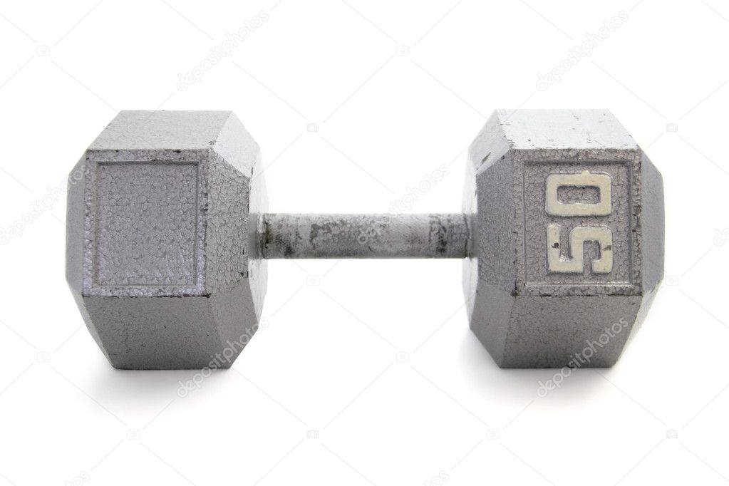 Old, Hex Shapped Dumbbell