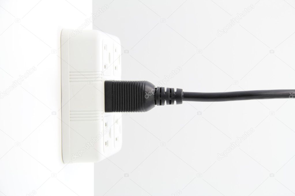 Plugged in power cord