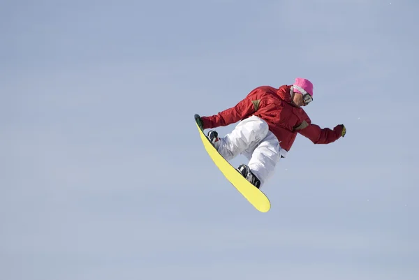 Snowboarder freestyle aux Arcs. France — Photo