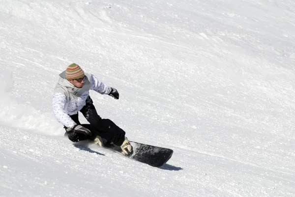 Людина сноубординг — стокове фото