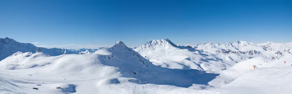 Panoramisch in les arcs. Franse Alpen Rechtenvrije Stockafbeeldingen