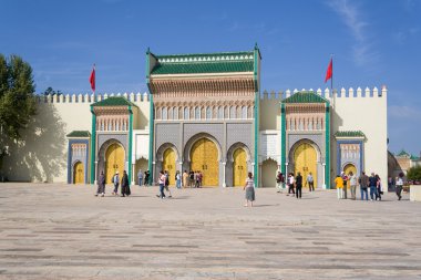 Facade of the royal palace in Fes clipart