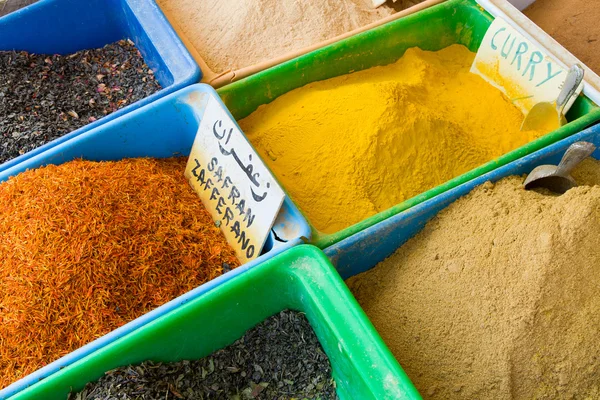 stock image Colorful spices market in Gabes