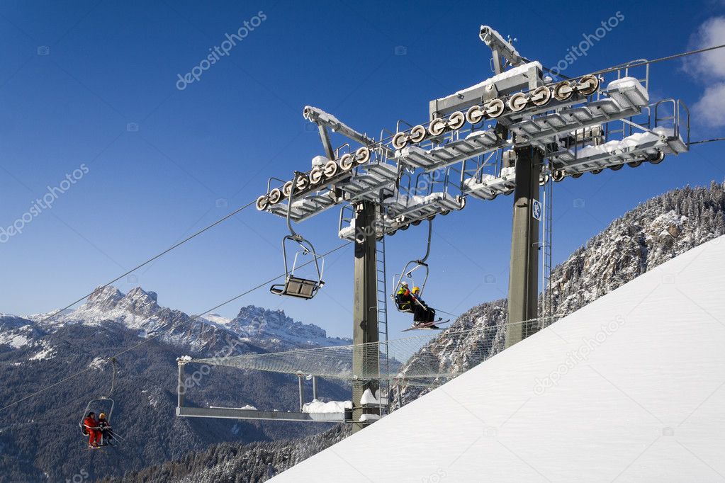 Lifts on the slopes of San Vito di Cadore