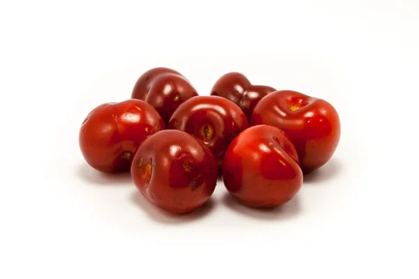A handful of juicy ruby red cherries — Stock Photo, Image