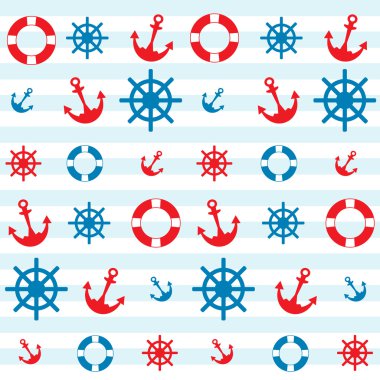 Sea theme pattern clipart