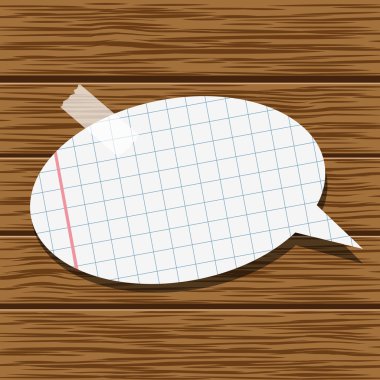 Paper speech bubble and wood background