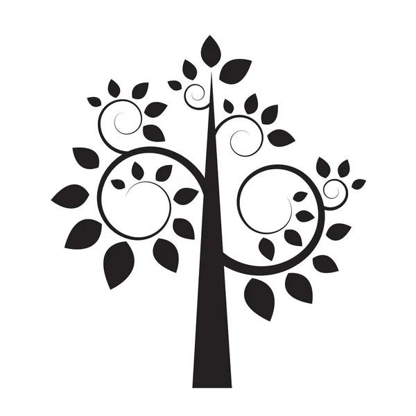 Μαύρη σιλουέτα του δέντρου — Διανυσματικό Αρχείο