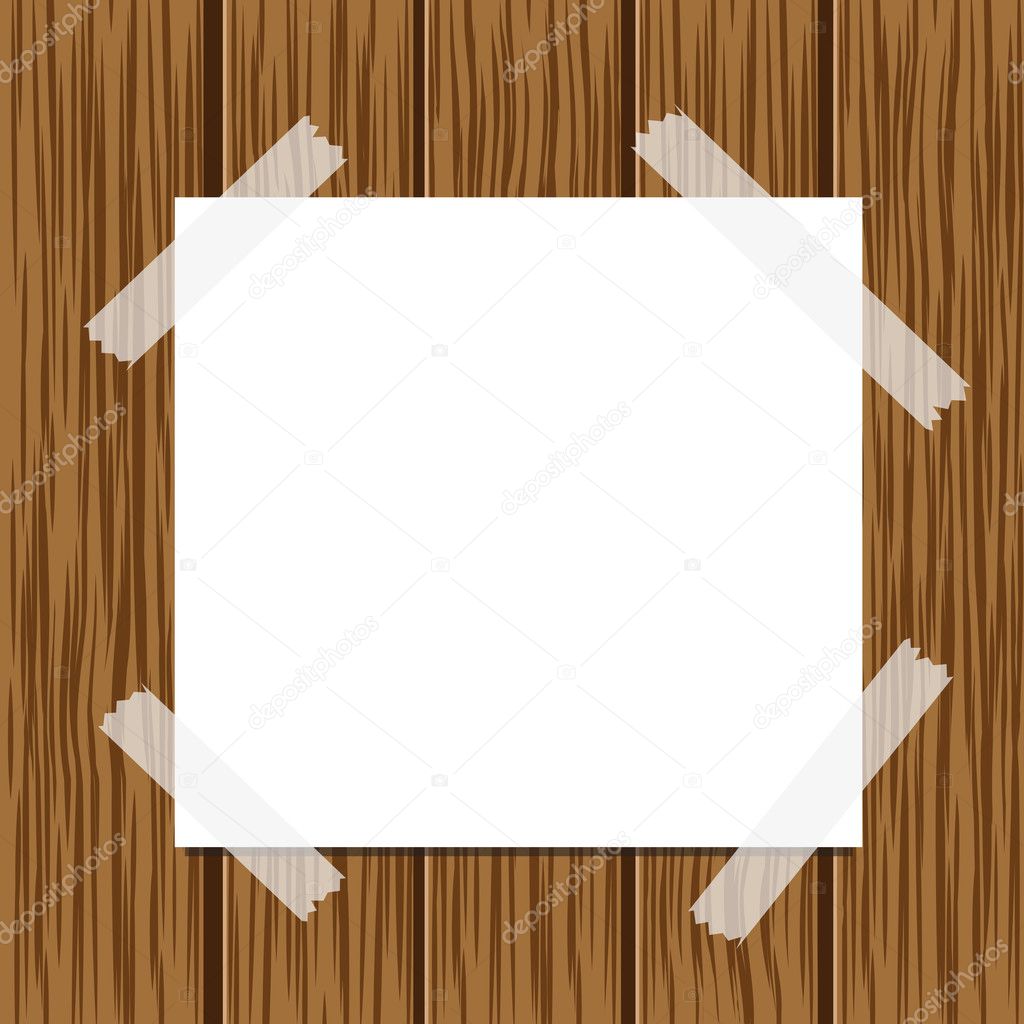 Paper message and wood background