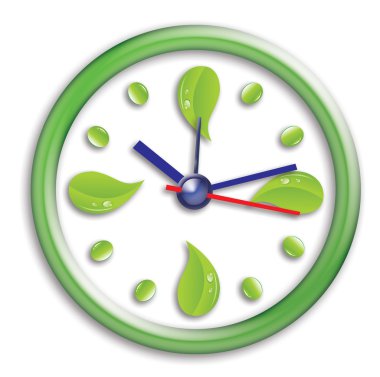 Green clock clipart