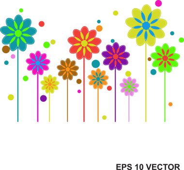 Colored flowers clipart