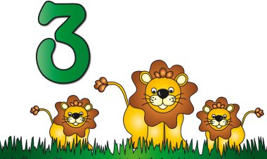 Three number clipart
