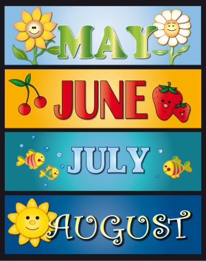 May june july august clipart