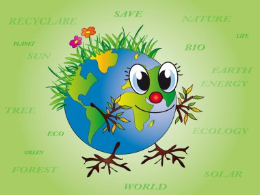 Happy globe clipart