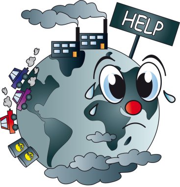 Polluted world clipart