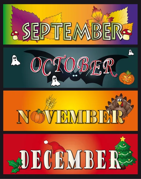 Settembre ottobre novembre dicembre dicembre — Foto Stock
