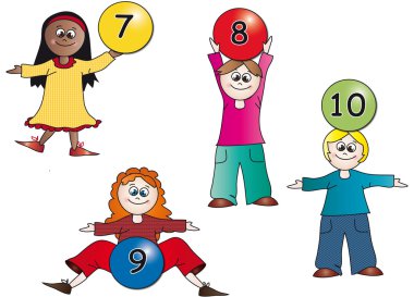 Kids numbers clipart