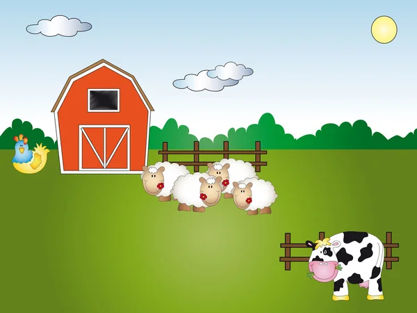 Çiftlik hayvan karikatür — Stok fotoğraf