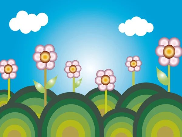 Blommor cartoon — Stockfoto